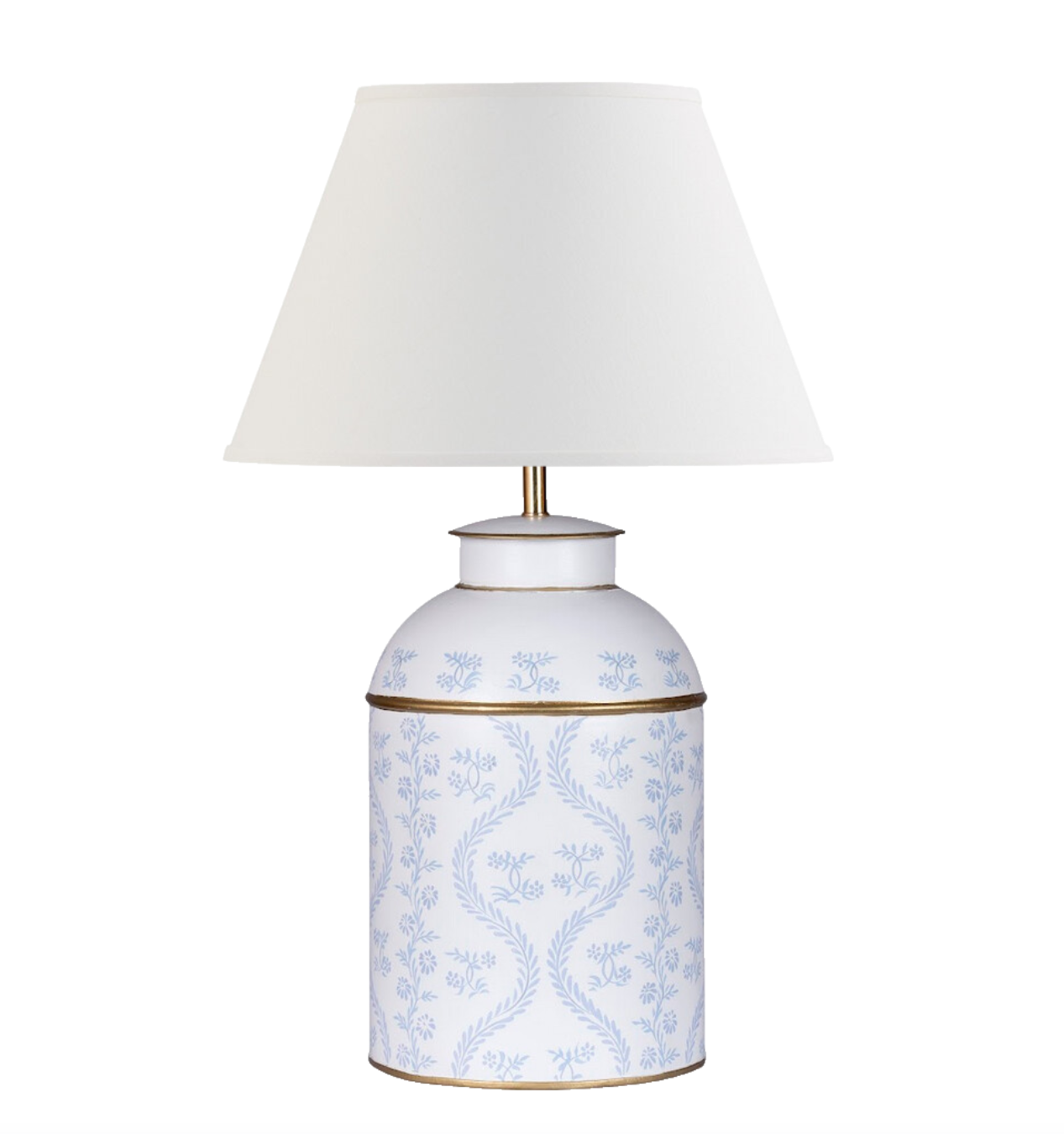Pastel Blue IKat Tea Caddy Lamp