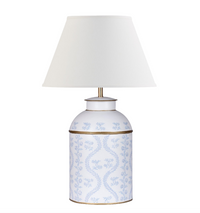 Pastel Blue IKat Tea Caddy Lamp