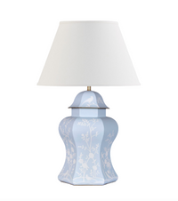 Soft Blue Scalloped Hexagon Lamp