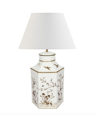 Ivory & Gold Hexagon Lamp