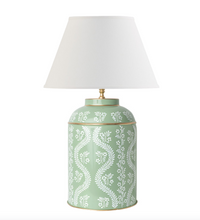 Ikat Green & White Tea Caddy Lamp
