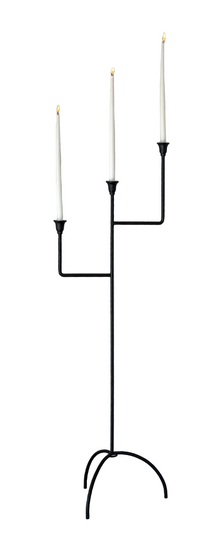 Bardot Hammered Iron Floor Candelabra - 56" Tall Tiered Candleholder