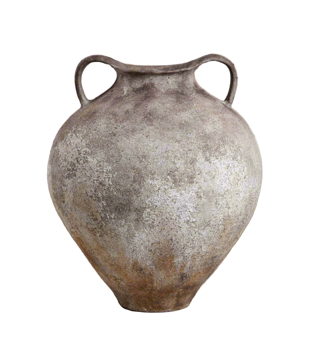 Lucero Textured Stone Vase - White Rustic Contemporary 21.6H