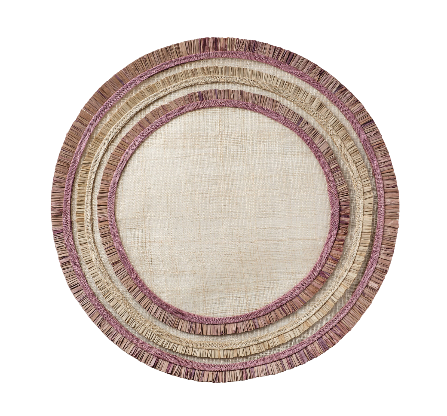 Ruffle Edge Straw Placemats – Lilac (Set of 4)