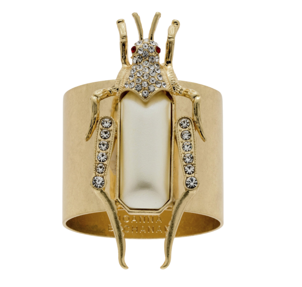 Grasshopper Napkin Rings – Pearl (Set of 2)