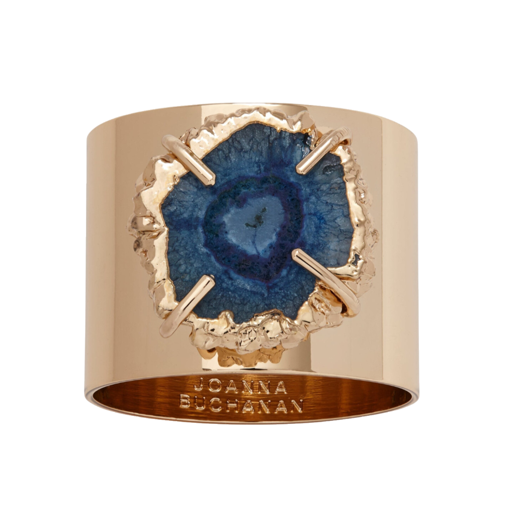 Crystal Quartz Napkin Rings – Indigo (Set of 2)
