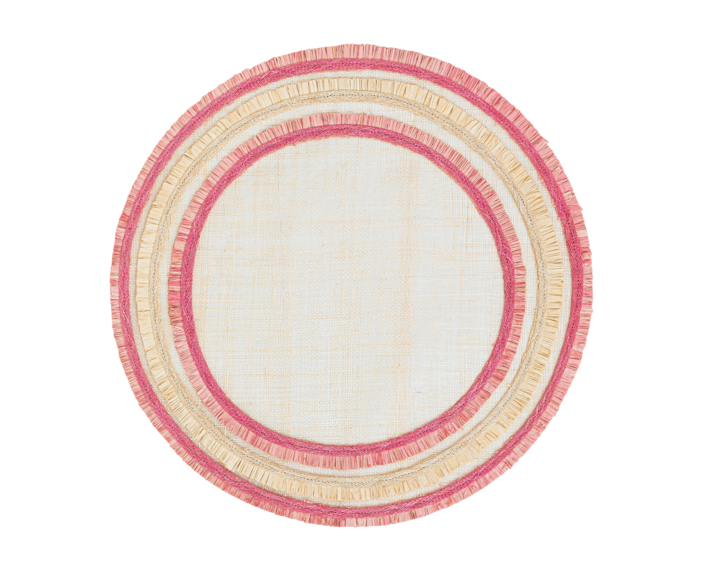Ruffle Edge Straw Placemats – Pink (Set of 4)