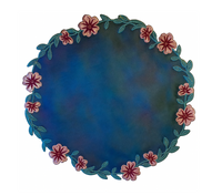 Unity Blue and Pink Round Faux Leather Placemat