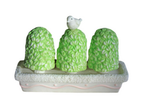 Department 56 Figurines – Three Topiaries with Bird Collectibles