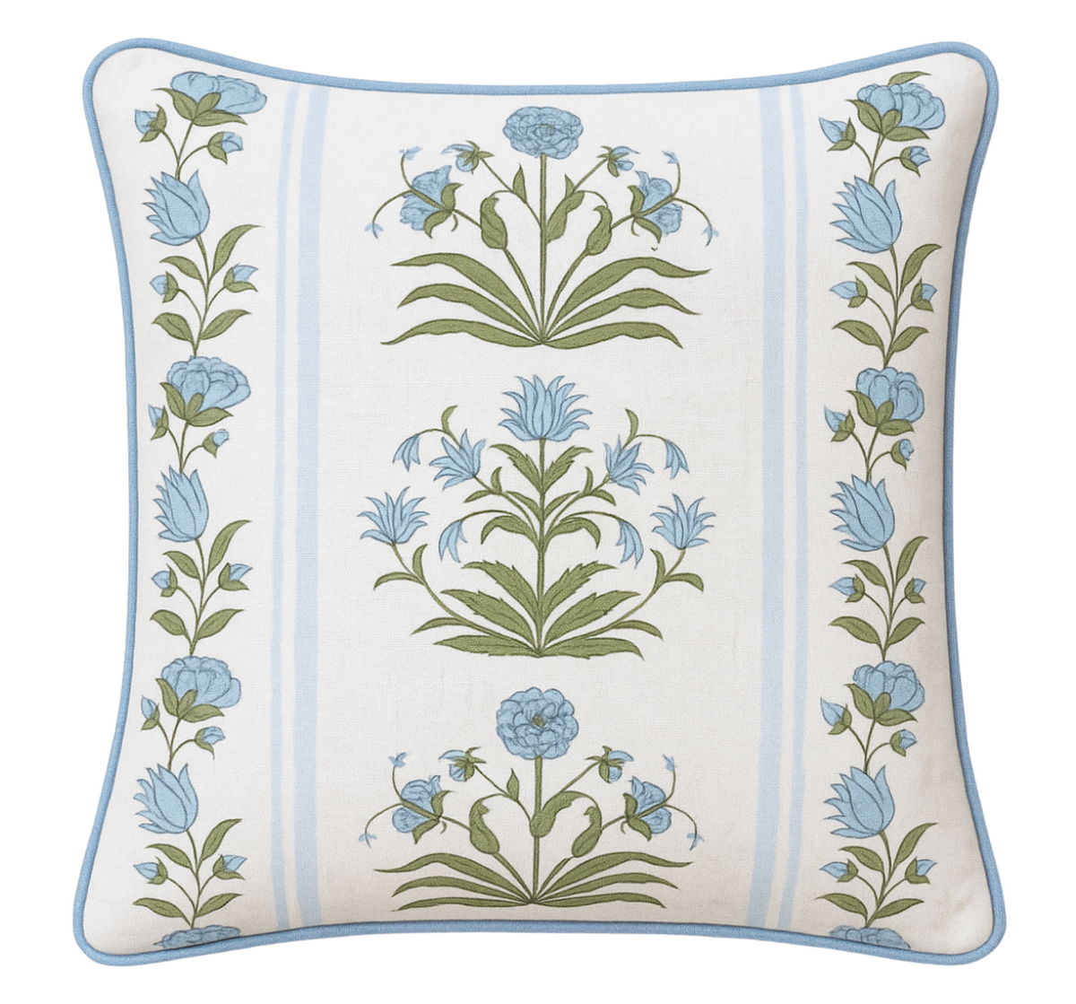 Royal Poppy Stripe Pillow Cover in Sky, Schumacher Textiles (Various Sizes)