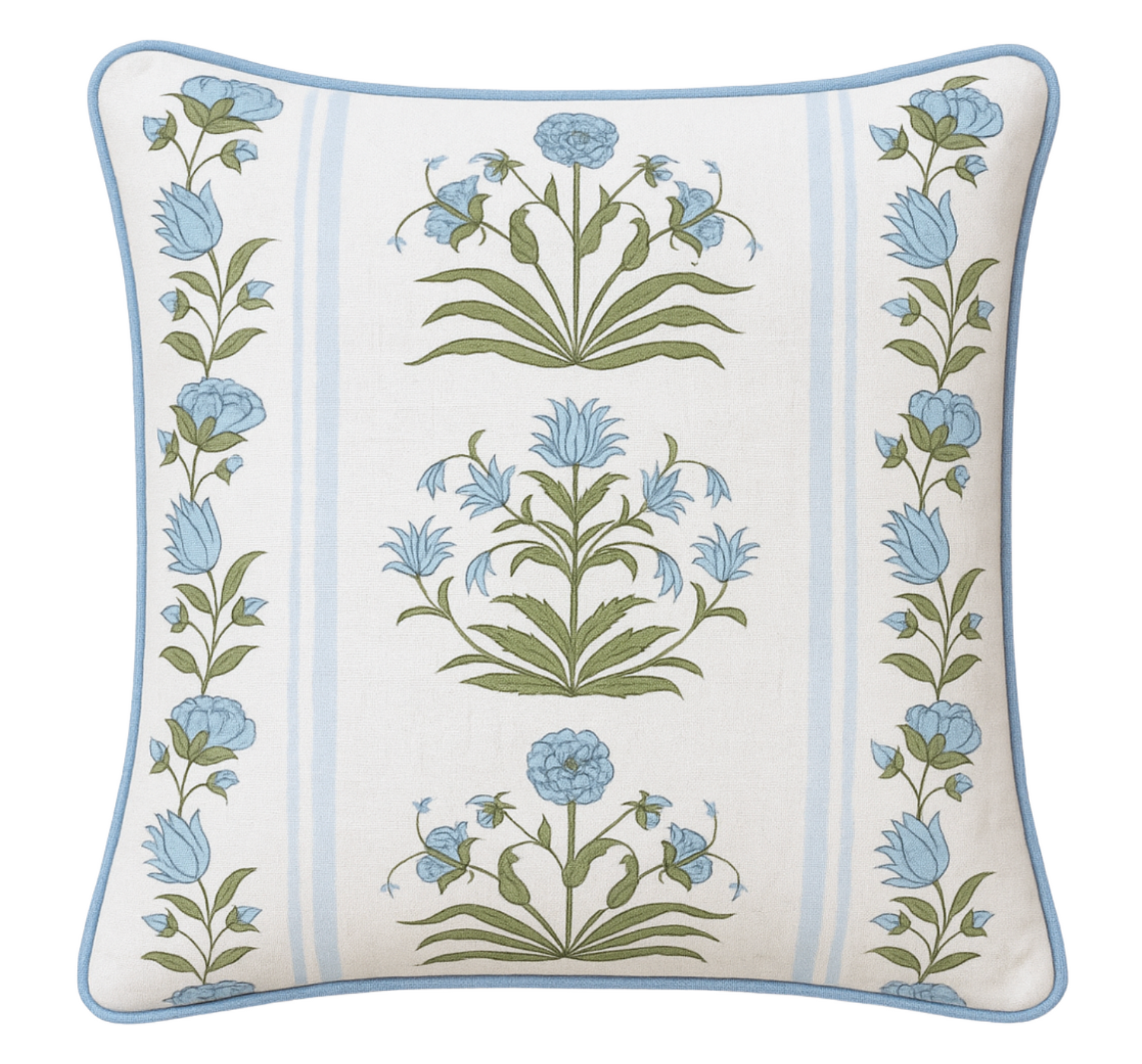 Royal Poppy Stripe Pillow Cover in Sky, Schumacher Textiles (Various Sizes)