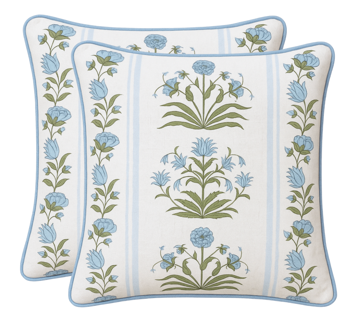 Royal Poppy Stripe Pillow Cover in Sky, Schumacher Textiles (Various Sizes)