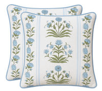 Royal Poppy Stripe Pillow Cover in Sky, Schumacher Textiles (Various Sizes)