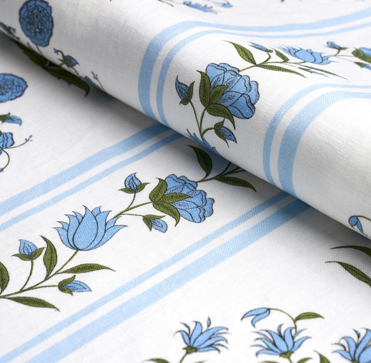 Royal Poppy Stripe Pillow Cover in Sky, Schumacher Textiles (Various Sizes)