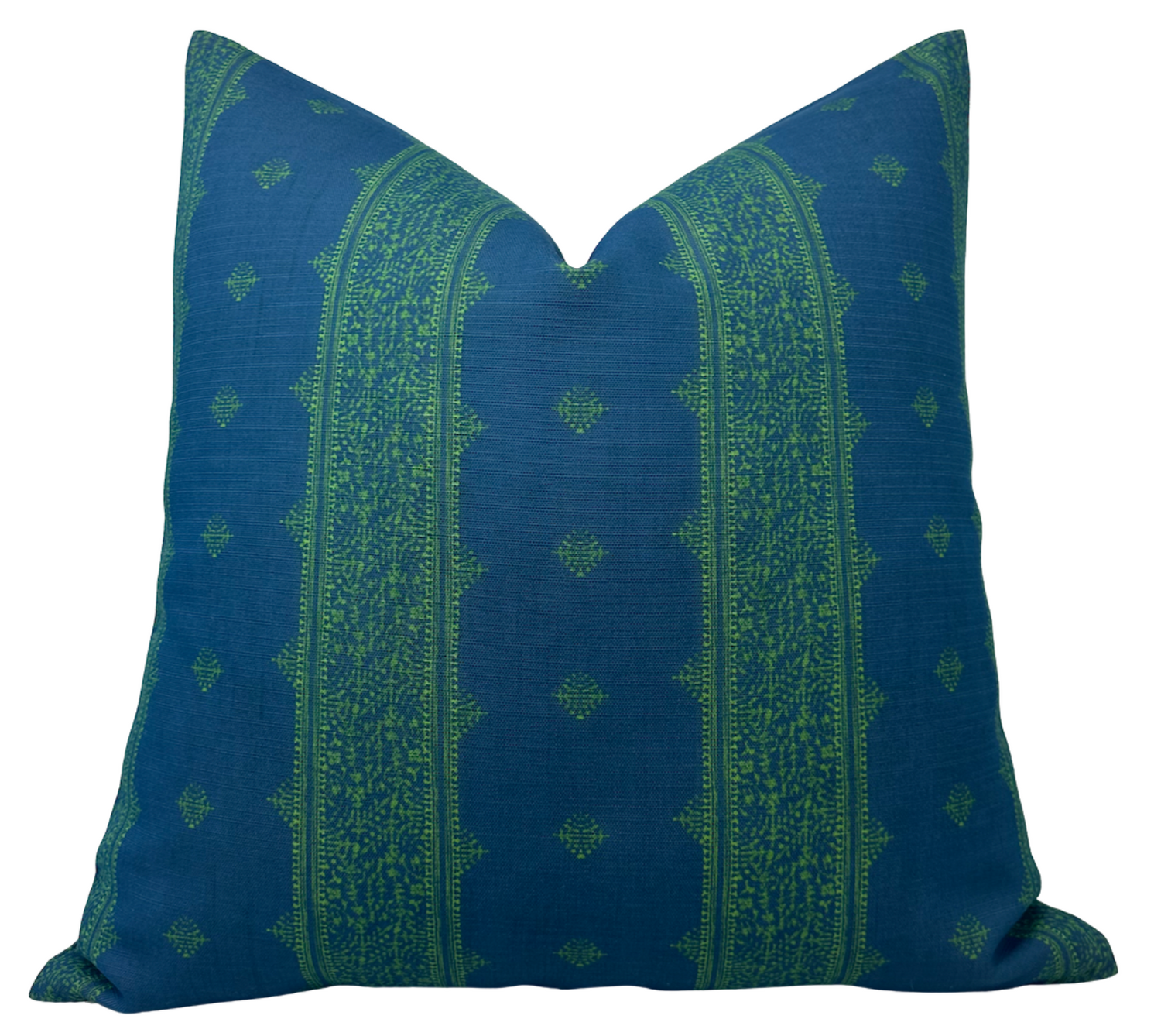 Peter Dunham Fez Pillow Cover in Green Indigo, Indoor Outdoor (Various Sizes)