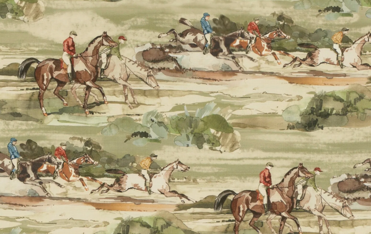 Morning Gallop Pillow Cover in Antique Green (Various Sizes)