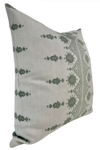 Carmania Pillow Cover in Green, Indoor Outdoor (Various Sizes)
