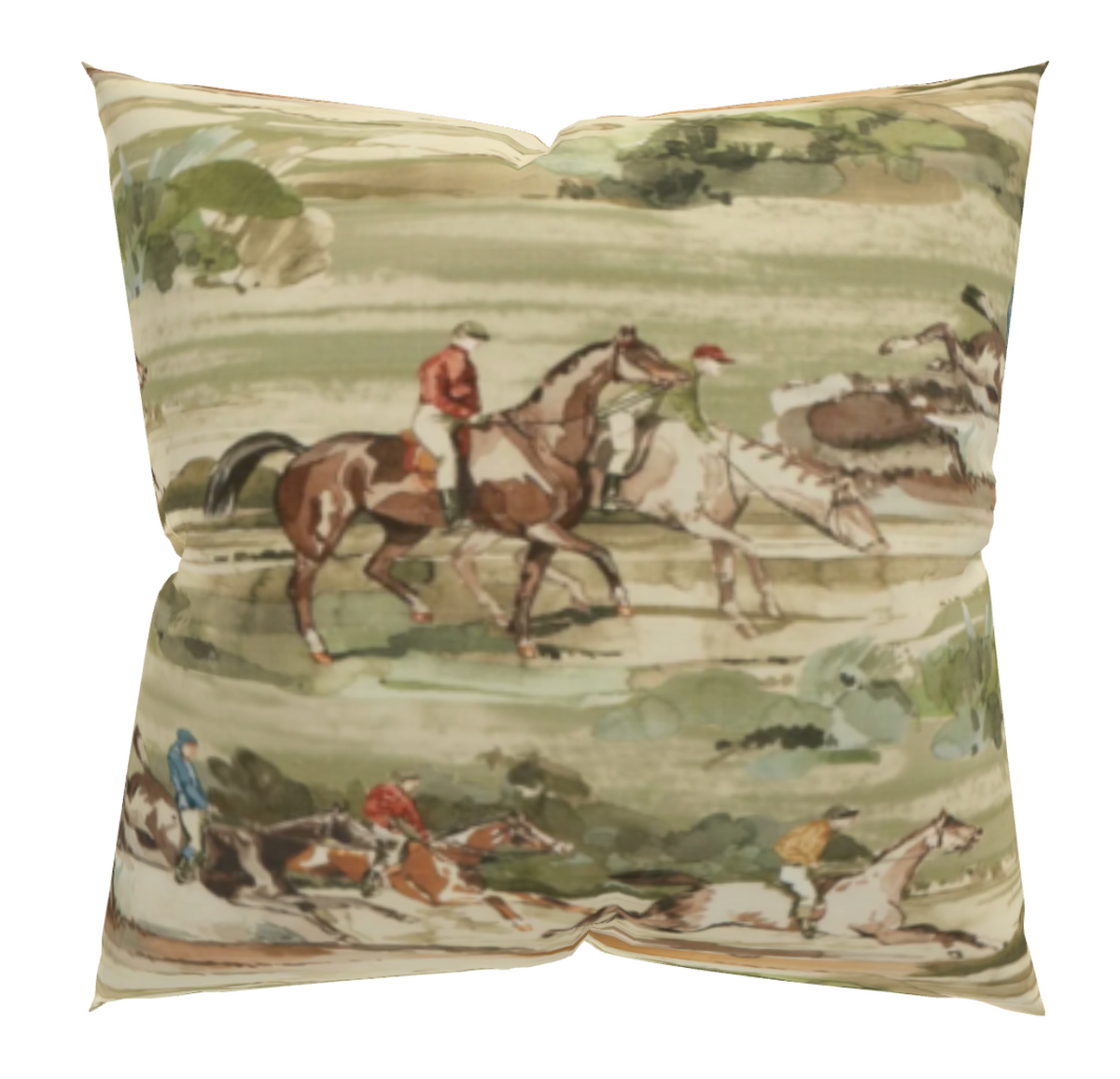 Morning Gallop Pillow Cover in Antique Green (Various Sizes)