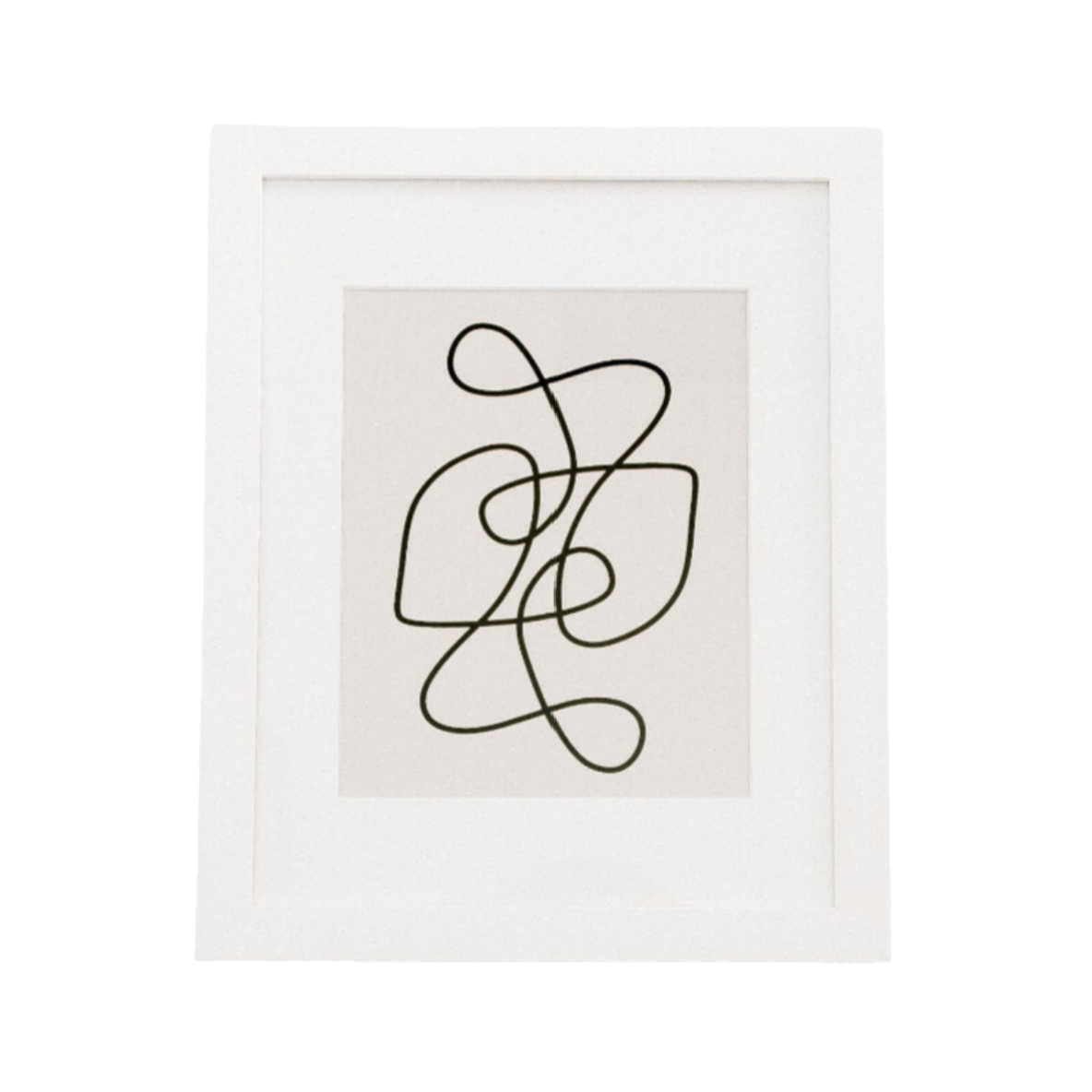 Zeke – Modern Line Drawing Wall Art in White Small Frame