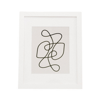 Zeke – Modern Line Drawing Wall Art in White Small Frame
