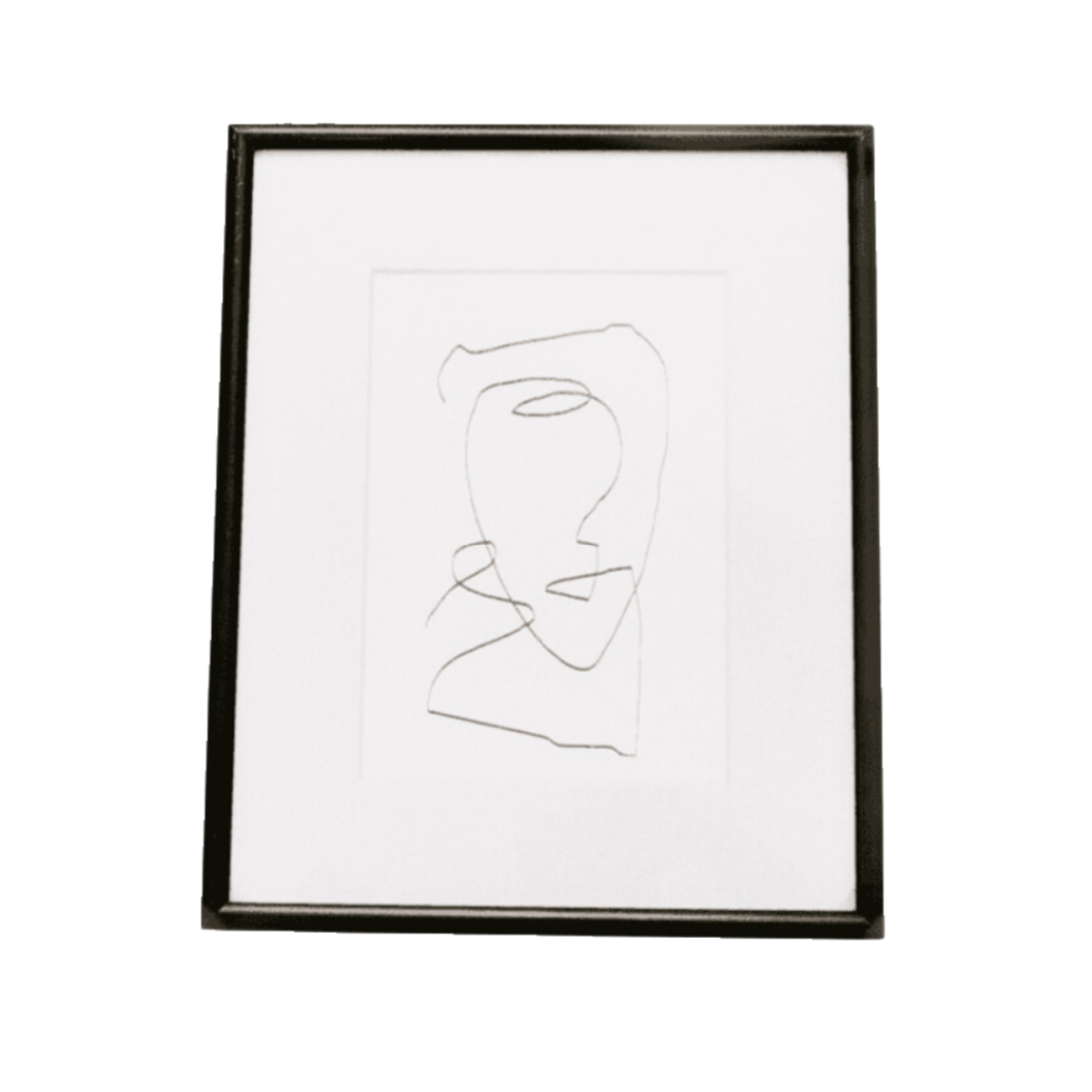 Monty – Minimal Line Art in Black Frame with Ivory Mat (Micro Art Collection)