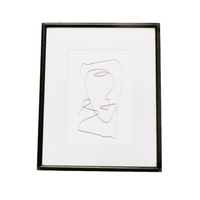 Monty – Minimal Line Art in Black Frame with Ivory Mat (Micro Art Collection)