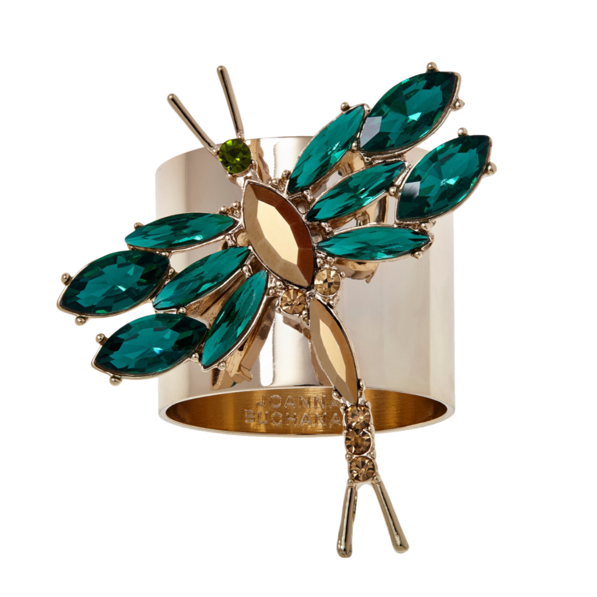 Dragonfly Napkin Rings – Emerald (Set of 2)