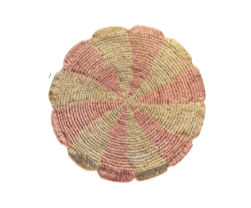 Round Pinwheel Crochet Pink Raffia Placemat