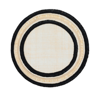 Ruffle Edge Straw Placemats – Black (Set of 4)