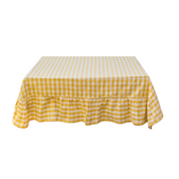 Yellow Ruffled Gingham Tablecloth (Various Sizes)