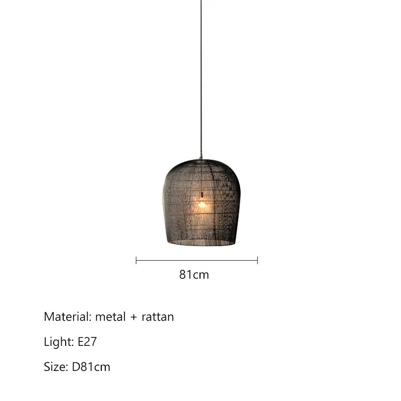 Wabi Sabi Rattan Pendant Light Handcrafted Elegance (Various Colors and Sizes)