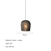 Wabi Sabi Rattan Pendant Light Handcrafted Elegance (Various Colors and Sizes)