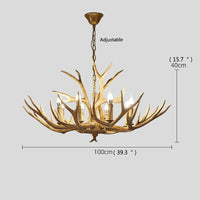 Retro LED Antler Chandelier Resin Pendant Lamp Decor Lighting (Various Sizes)