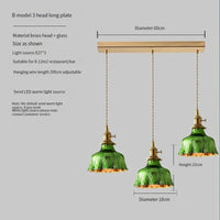 Vintage Brass Glass Pendant Light (Various Colors and Styles)