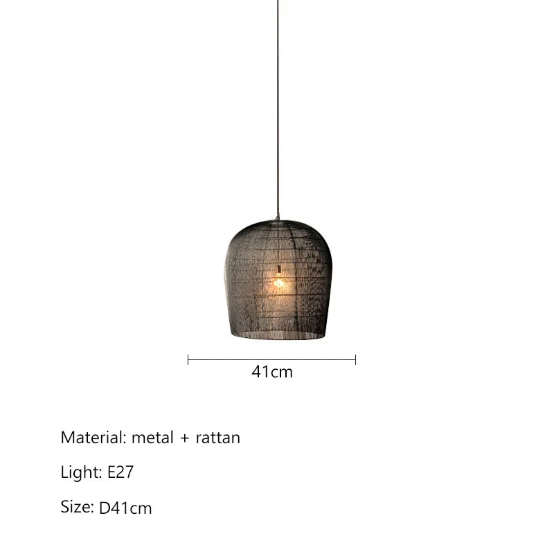 Wabi Sabi Rattan Pendant Light Handcrafted Elegance (Various Colors and Sizes)