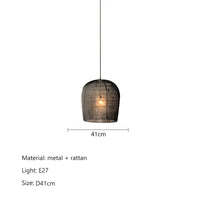 Wabi Sabi Rattan Pendant Light Handcrafted Elegance (Various Colors and Sizes)