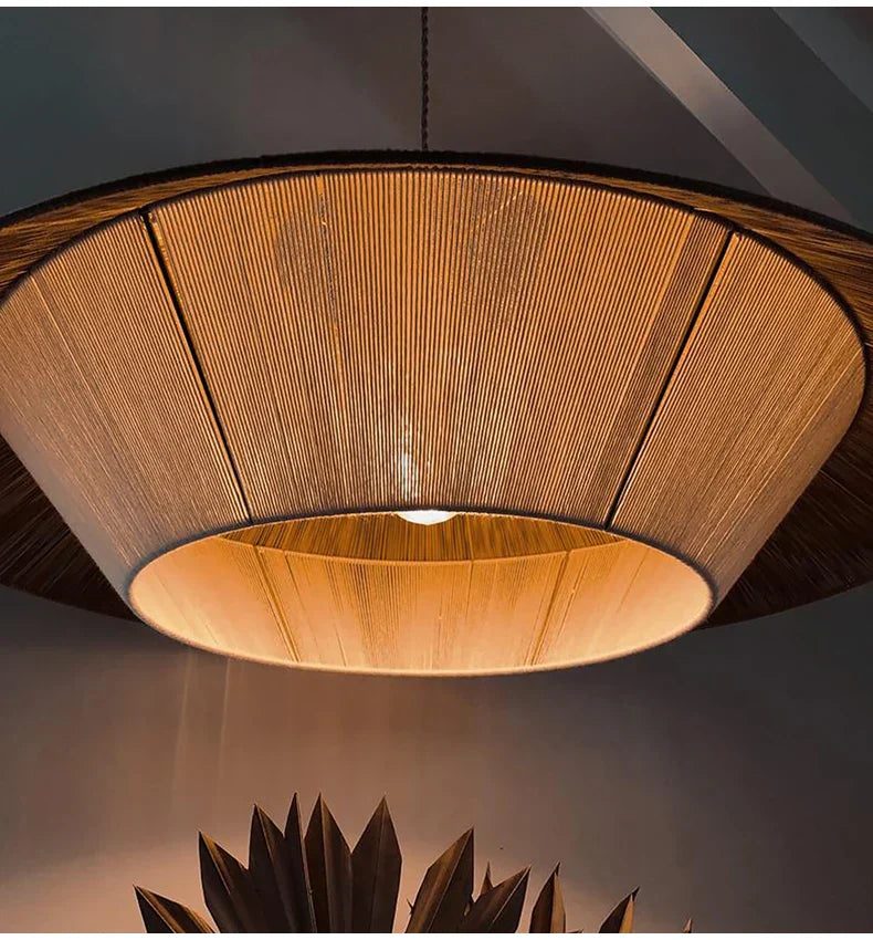 Japanese Retro Hemp Rope Pendant Lamp (Various Styles and Sizes)
