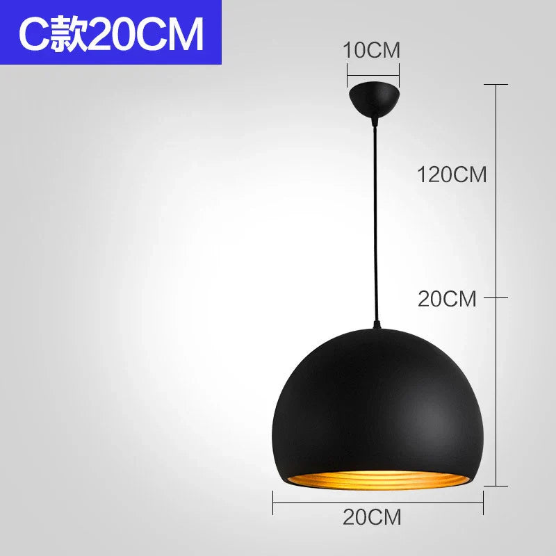 Nordic Retro Industrial Black Pendant Lamp Restaurant Bar Decor (Various Styles)