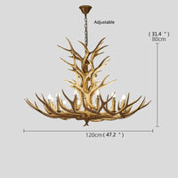 Retro LED Antler Chandelier Resin Pendant Lamp Decor Lighting (Various Sizes)