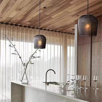 Wabi Sabi Rattan Pendant Light Handcrafted Elegance (Various Colors and Sizes)