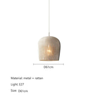 Wabi Sabi Rattan Pendant Light Handcrafted Elegance (Various Colors and Sizes)