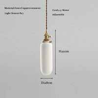 Modern Adjustable Rustic White and Brass Pendant Light (4 Styles)