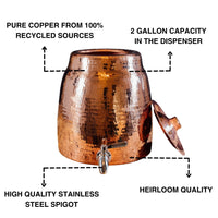 Niagara Copper Water Dispenser with Lid