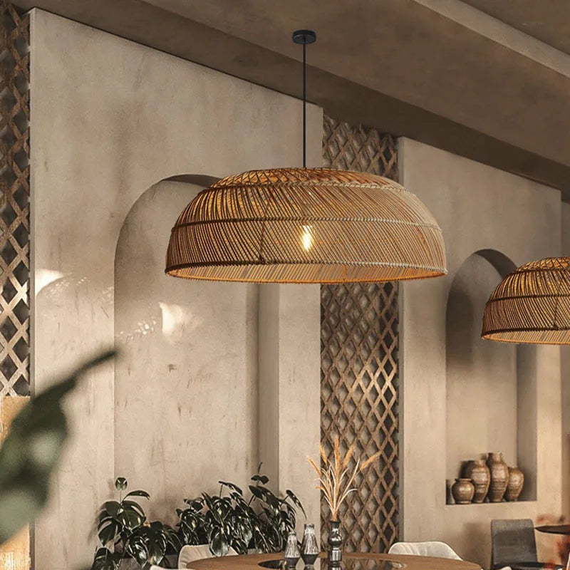 Flat Rattan Pendant (Various Sizes)