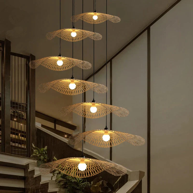Natural Rattan Bamboo Woven Pendant (Various Styles and Sizes)