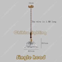 Japanese Glass Pendant Light - Vintage Brass (Various Sizes)
