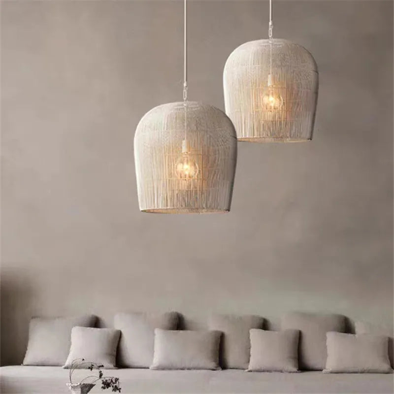 Wabi Sabi Rattan Pendant Light Handcrafted Elegance (Various Colors and Sizes)