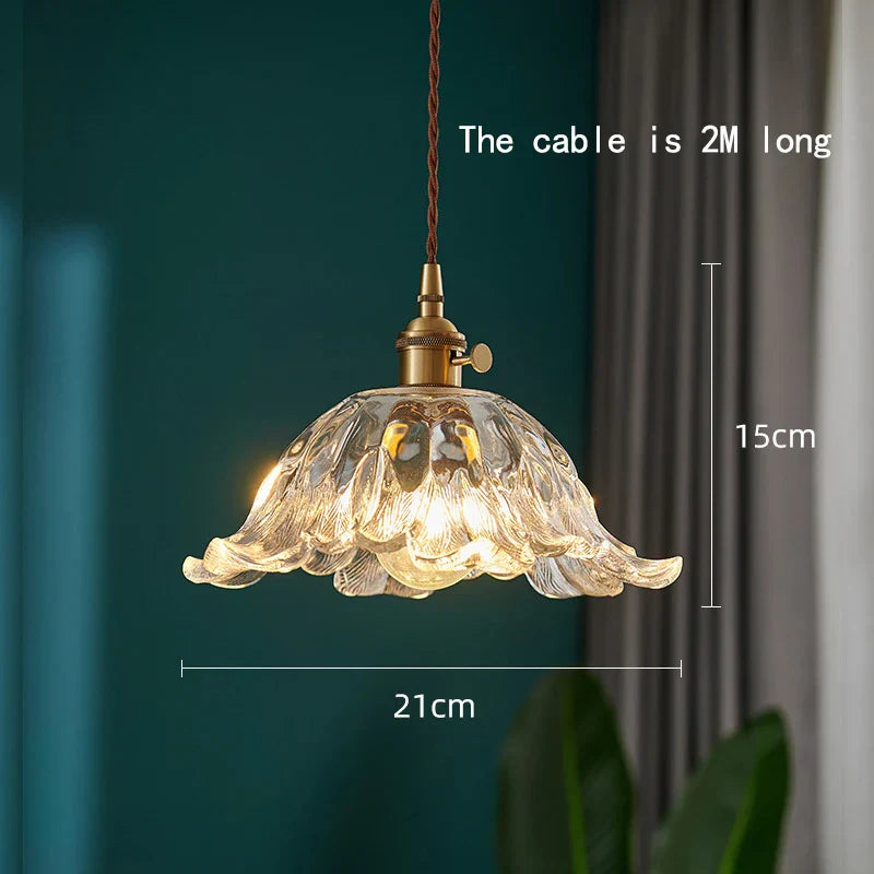 Japanese Glass Pendant Light - Vintage Brass (Various Sizes)