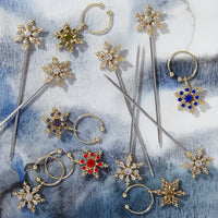 Snowflake Wine Charms – Jewel Tones (Set of 6)