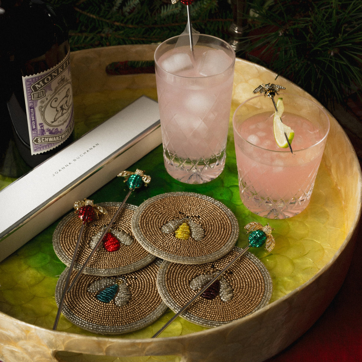 Sparkle Bee Coasters – Set of 4